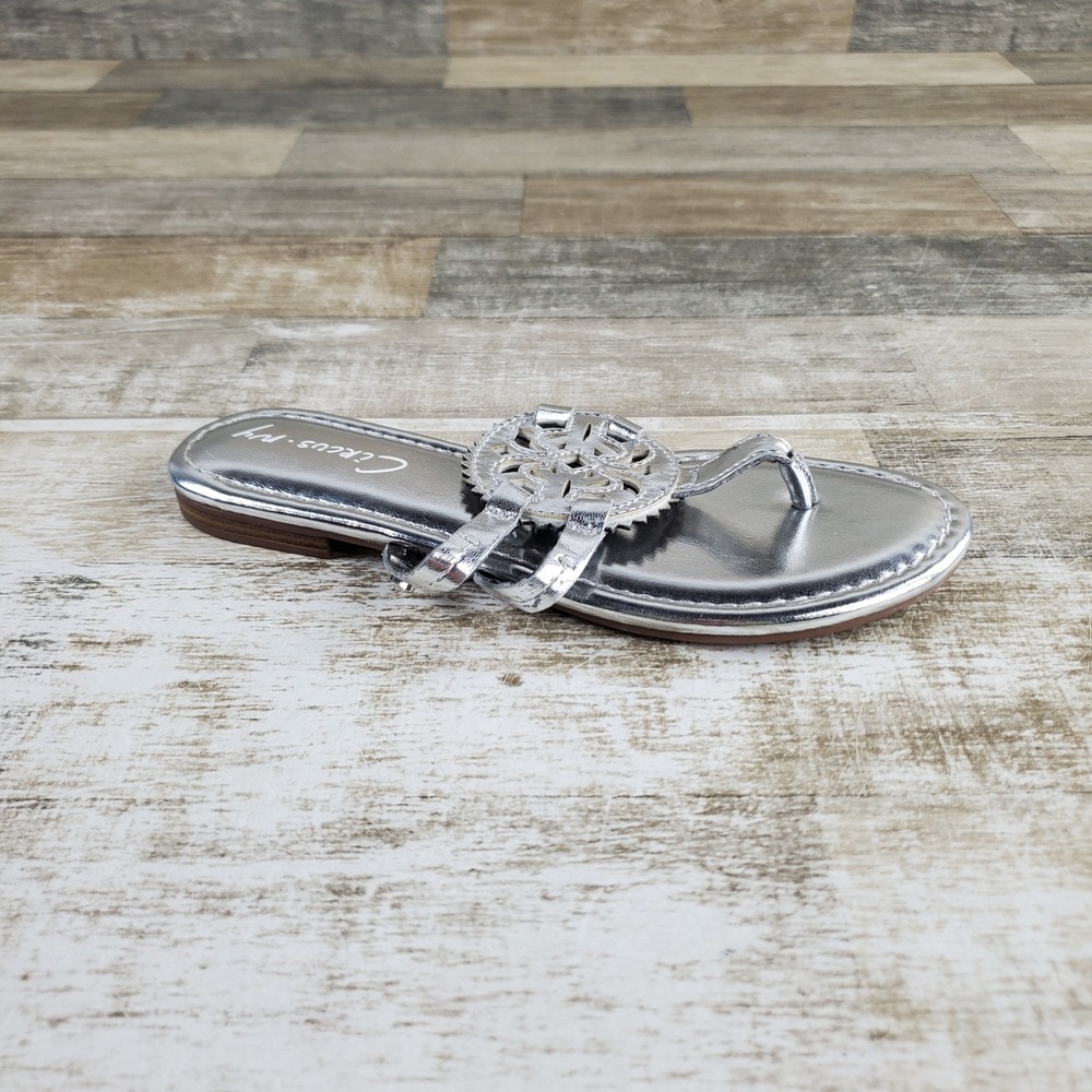 Circus by Sam Edelman Canyon Thong Sandals Womens Sz 5 M Metallic Flower Style